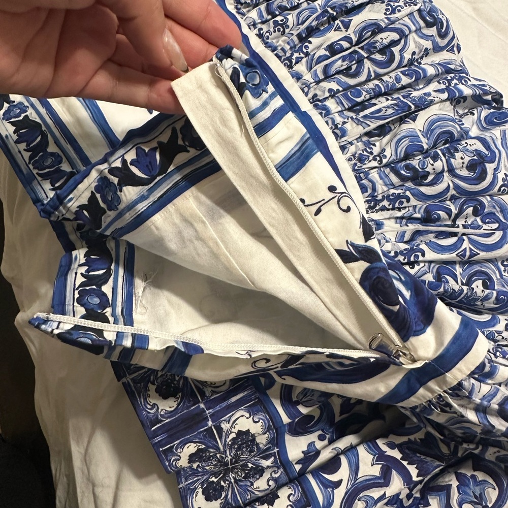 Dolce & Gabbana Blue and White Midi Skirt - Picture 6 of 7